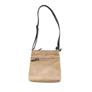 Roots Tan Leather Crossbody Bag